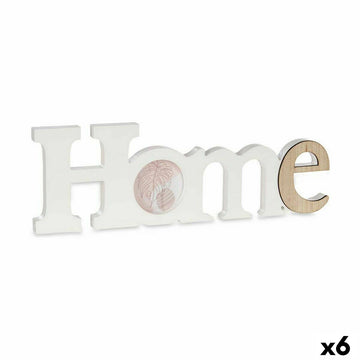 Photo frame Gift Decor Home White Brown MDF Wood (6 Units)
