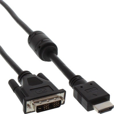Inline HDMI Cable -DVI 19 Pines Male a 18 + 1 Male + Inductor Ferrita Black 0,5M — image 1