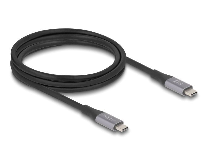 Delock Cable USB 40Gbps USB Type-c Male a Male PD 3.1 2M Grey Metall