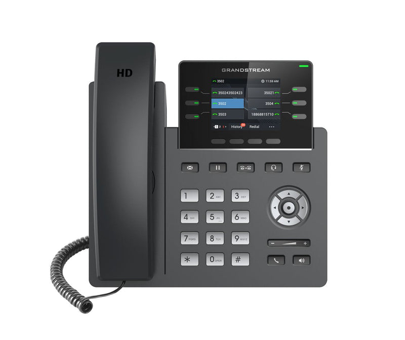 Grandstream GRP2613 Phone Voip - 3 Cuentas Sip, Audio Hd, 24 Prog.tl. + 6 Preajustes, 2x LAN 1Gbps, PoE]