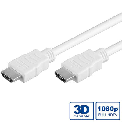 Value HDMI High Speed Cable With Ethernet, White 1M — image 1