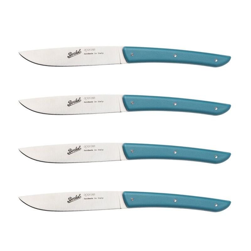 Berkel Set Of Knives Carne 4 Units Colour Blue Petróleo