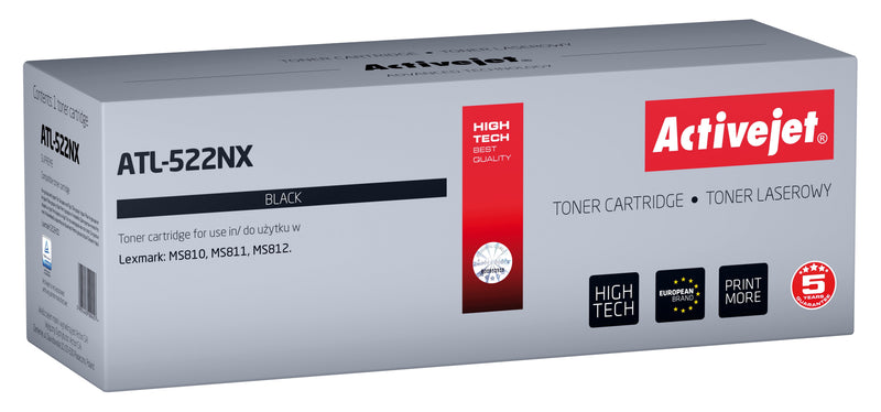 Activejet Toner ATL-522NX (reemplazo Lexmark 52D2H00 - Supreme - 25,000 Páginas - Black