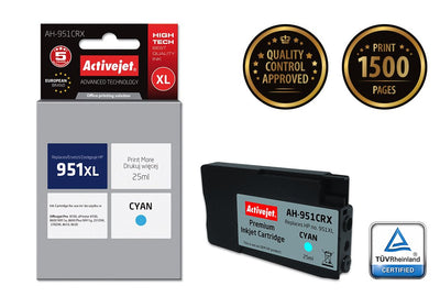 Activejet Ink Ah-951CRX (reemplazo HP 951XL CN046AE - Premium - 25ML - Cyan — image 1