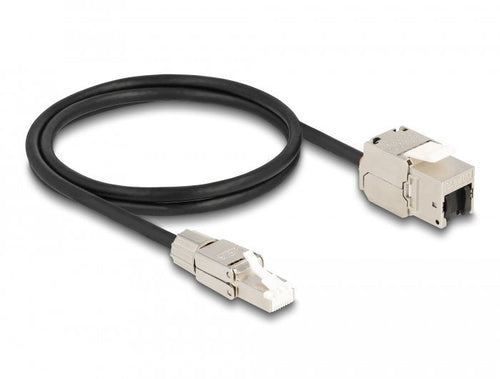 Delock Cable RJ45 Connector Male Montable Campo a Keystone Módulo RJ45 Connector Female CAT.6A 1M — image 1