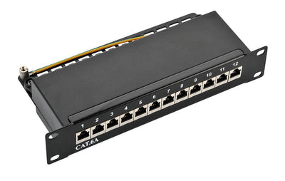 Logilink Patchpannel 10 12 Port CAT.6A STP Black — image 1