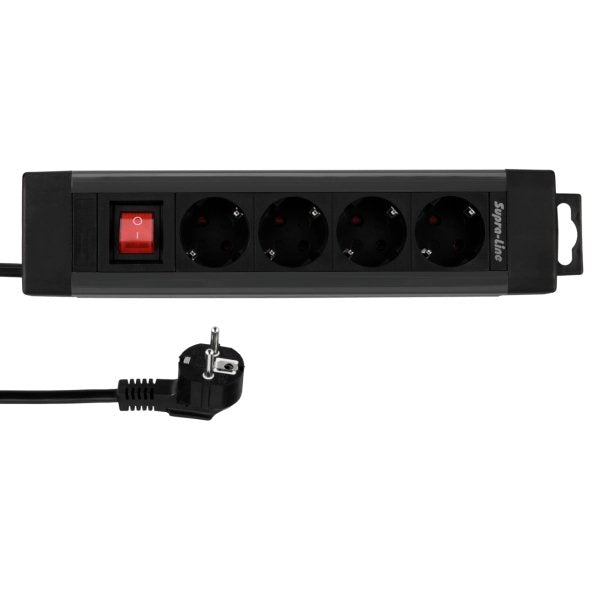 Rev Steckdosenleiste 4-FACH 1,9M Supraline M. Switch Anthrazit