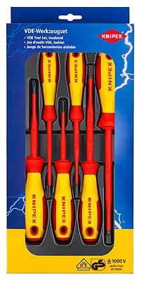 Knipex Paquete Destornilladores 00 20 12 V02 Vde Slim Rojo/Amarillo 6 Partes)