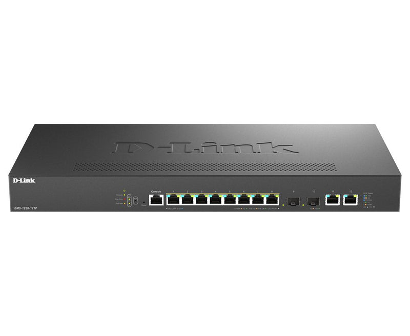Switch Gestionable D-link DMS-1250-12TP 8X Multigigabit 2.5G PoE + 2 X 10G + 2 X 10G Sfp + 240W