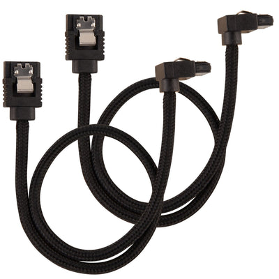 Corsair Cable SATA Premium With Connector 90 °, Paquete 2 - Black — image 1
