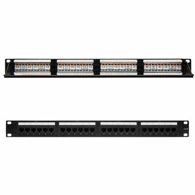 Nanocable Patch Panel 24 Ports RJ45 CAT.6 UTP 19 1U Dual Idc - Black — image 1