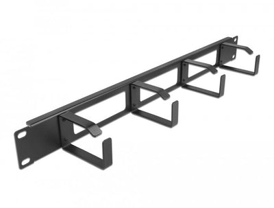 Delock Panel Gestión Cables 19 With Abertura And 4 Ganchos 1U Black — image 1