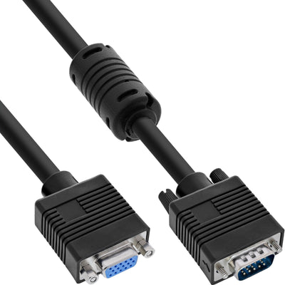Inline Cable Extensión S-VGA 15HD Male a Female Black 0.3M — image 1