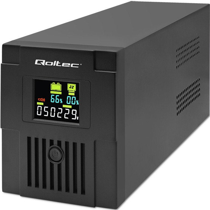 Qoltec 53770 Uninterruptible Power Supply Line Interactive Monolith 1500VA 900W LCD USB