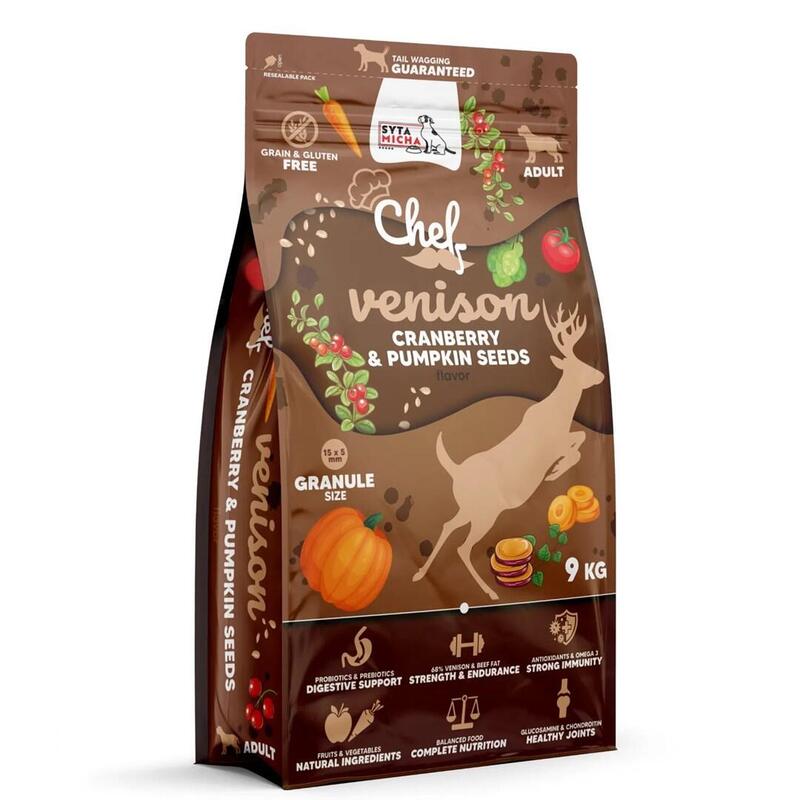 Syta Micha Alimento Seco Perros Chef Venison Con Cranberry Y Pumpkin Seeds 9KG