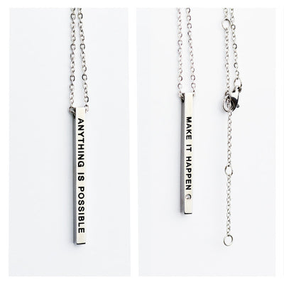 Necklace with Pendant - Make it Happen / Anything is Possible