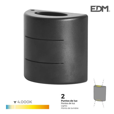 EDM Wall Light LED 6W 60LM 4000K Light Dia IP54 12X12X6CM Ovalado With Rayas — image 1