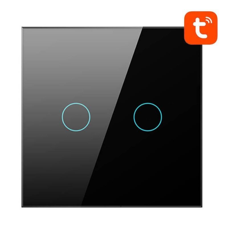 Avatto TS02-EU-B2 2 Buttons Wi-Fi Black - Switch Touchscreen Smart