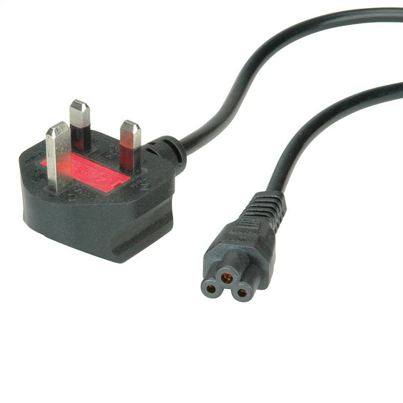 Value Uk Cable Power 3POL. Notebook-conector Female 3A, Black 1,8M