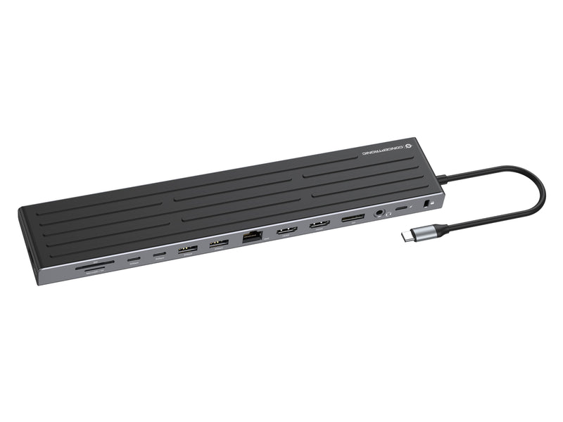 Conceptronic Docking USB-C DONN32B a 2x HDMI 1XDP 2x USB-C Pd 100W 3x USB-A 5GB 1XSD 1XMICROSD 1x RJ45