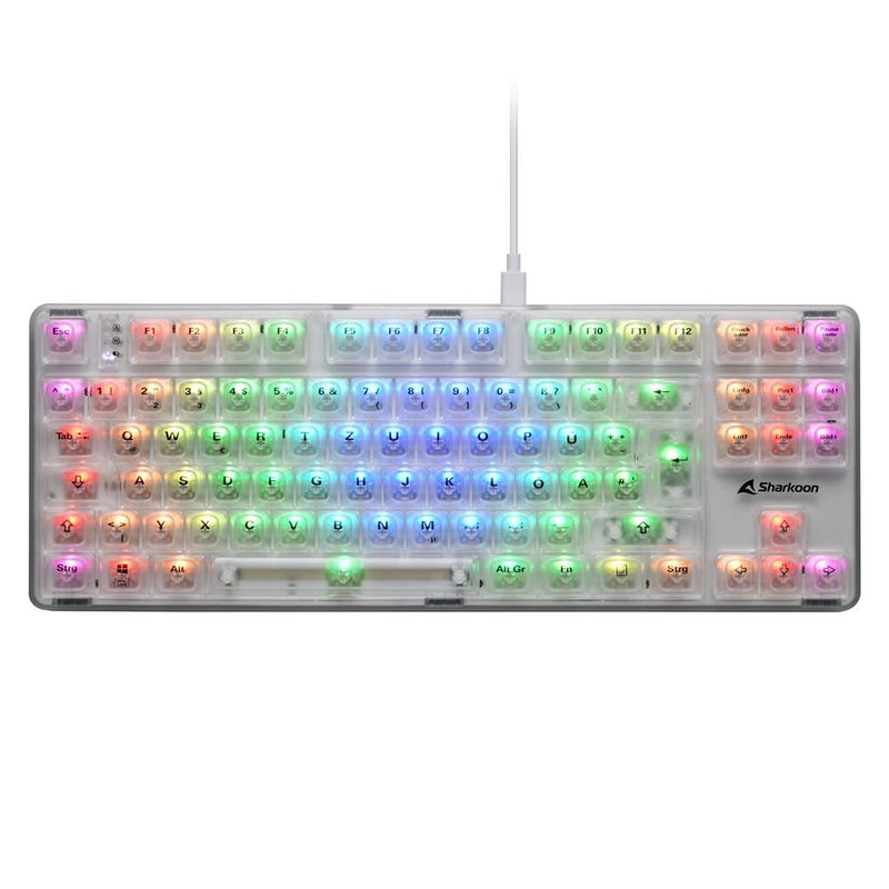 Sharkoon Crystal Shark, Keyboard Gaming White Distribución de, Ktt 4044951040131