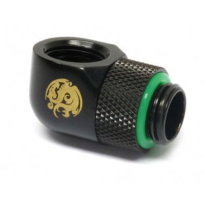 Bitspower Adapter 90 Grad G1 4 Pulgadas Ag a G1 4 Pulgadas Ig - Rotating Black Matte — image 1