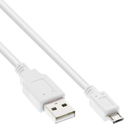 Inline Micro USB 2.0 USB Cable Type a Male a Micro B Male White 2M — image 1