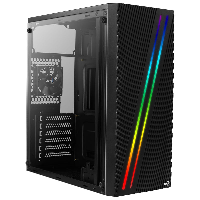 Aerocool PC Case Streak Black 1* USB 3.0 2* USB 2.0 LED RGB Panel Front ATX/ microATX /Mini ITX Soporta Refrig
