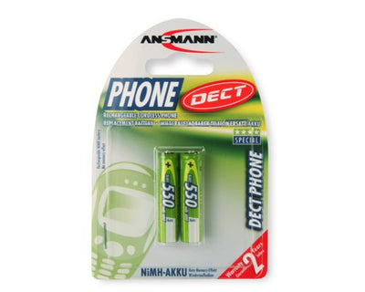 Ansmann Phone Dect Nimh Rechargeable Micro Aaa / HR03 / 1.2V, Dos Blisters (5035523) — image 1