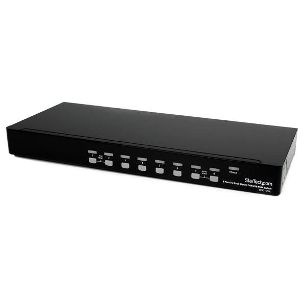 StarTech.com Conmutador Switch KVM 8 Ports Vídeo DVI USB 2.0 USB B - 1U Rack Shelf