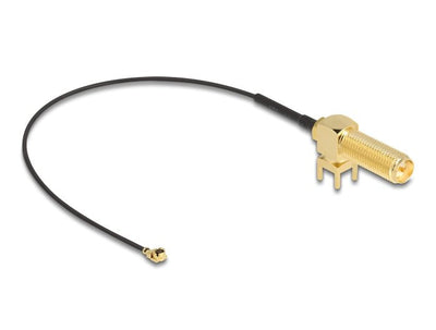 Delock 12039 Antenna Cable Rp-sma 90° Pcb Mampara Female a I-pex Inc., Mhf® I Male 1.13 15CM Length Hilo 15MM — image 1