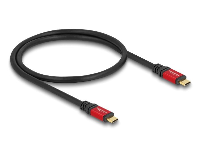 Delock 80651 USB Cable 20Gbps USB Type-c™ Male a Male PD 3.0 100W E-marker 0,5M Red Metal