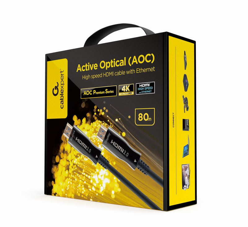 Gembird Active Optical Aoc High Speed HDMI Cable With Ethernet Aoc Premium Series 80M