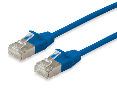 Equip Network Cable CAT.6A F/FTP 2x RJ45 15.00M Blue Slim Lszh — image 1