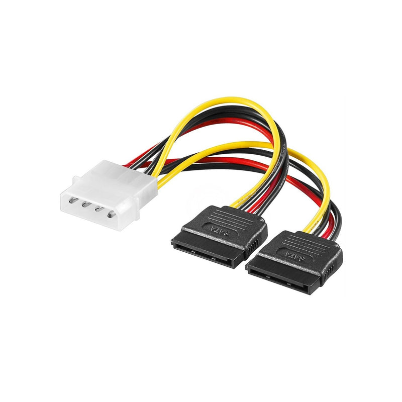 Cable/Adapter Power PC And Male 5,25 Pulgadas a 2X SATA 0,13M.