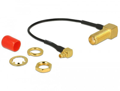 Delock Cable Antenna Sma 90 Connector Female Assembly MMCX 90 Connector Male 10CM 1.37 Gewindelnge 13MM — image 1