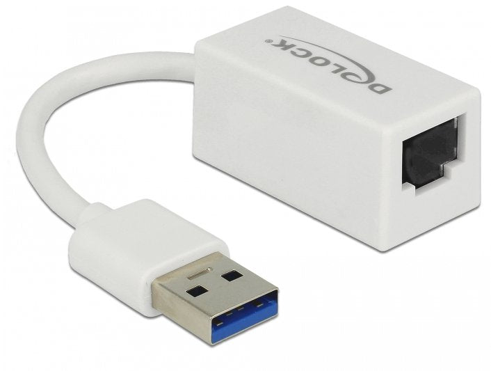 Delock Adapter Superspeed USB (USB 3.1 Gen 1) With USB Tipo-a Male Gigabit LAN 10/100/1000Mbps Compacto White