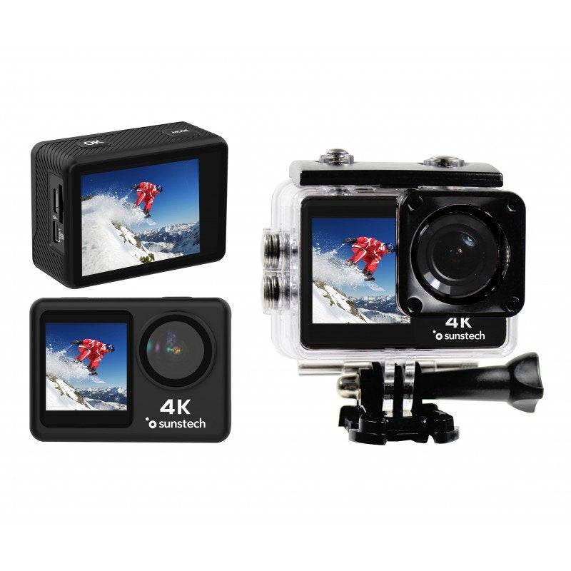 Sunstech Camera Digital Deportiva Adventure 4K 16MP Ángulo Visión 170 Black