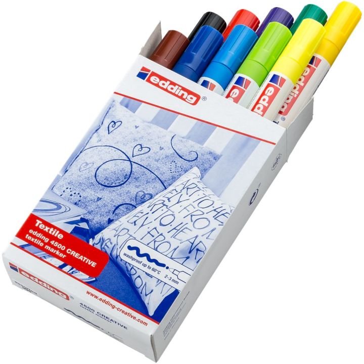Edding 4500 Pack 10 Markers Permanentes Textil - Punta Redonda - Trazo 2-3MM - Olor Neutro - Secado Fast