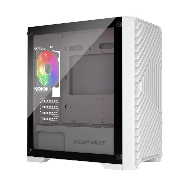 Box microATX XC-220 Glass ARGB White Keepout Bahías Int.: 1X3,5, 2X2,5/2X3,5, 1X2,5/ 1XUSB2.0, 2XUSB3.0/ Audio