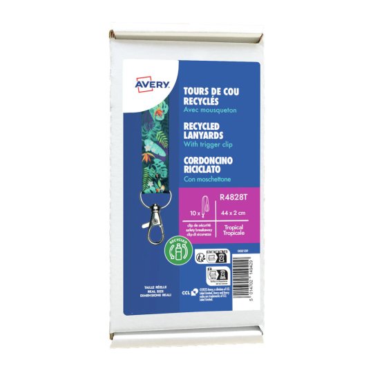 Avery Zweckform Lanyards Tropical R4828T Textilband Green 10 Ud.