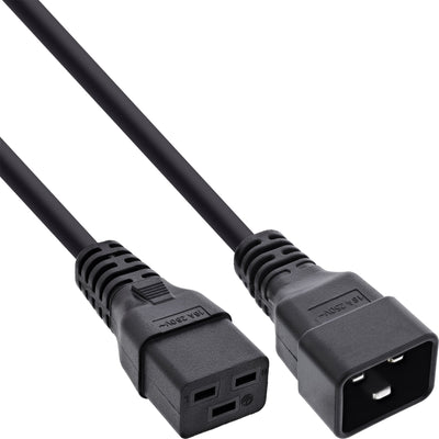 Inline Cable Power C19 a C20 3 Pines IEC Male a Female Black 2M — image 1