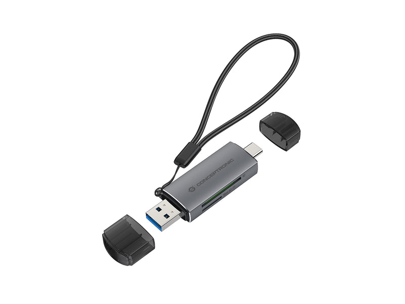 Conceptronic Card Reader USB-C USB-A - microSD TF Sw