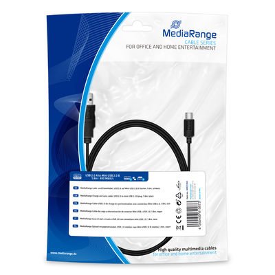 Mediarange MRCS188 USB Cable 1,8M 2.0 USB a Mini-usb B Black