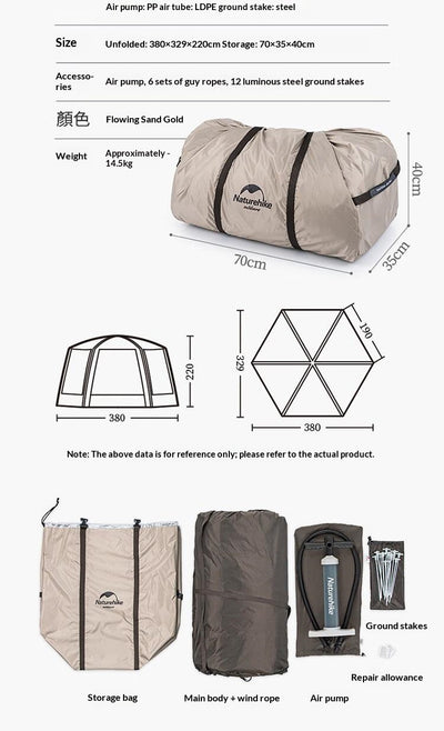 Portable Outdoor Multi-person Silver-coated Canopy Tent