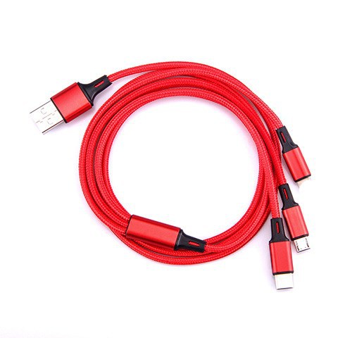 Nylon Woven Three-in-one Data Cable