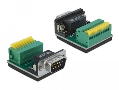 Delock 66321 Adapter D-sub 9 Pines Male Bloque Terminals 9 Pines With Button Pulsador — image 1