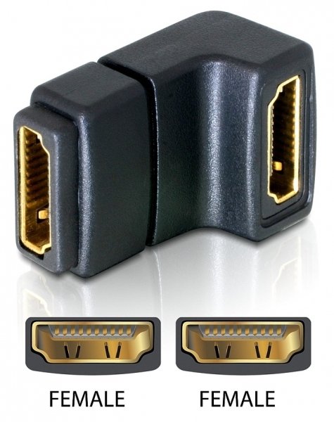 Delock Adapter HDMI Female HDMI Female Acodado 90º Down