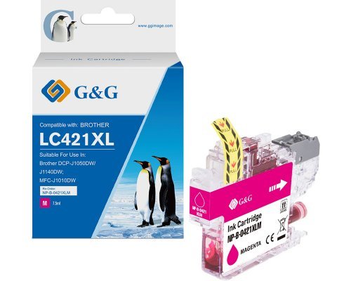 G&g Ink Komp. With Brother LC421XLM 500 Copias Magenta