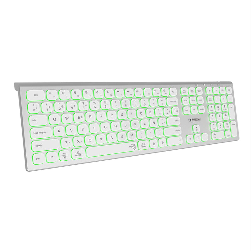 Subblim Keyboard Spanish Wireless Master Silver And White
